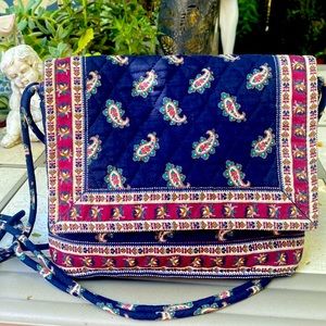 Vera Bradley vintage cross bag paisley roses southern bandana  🌹